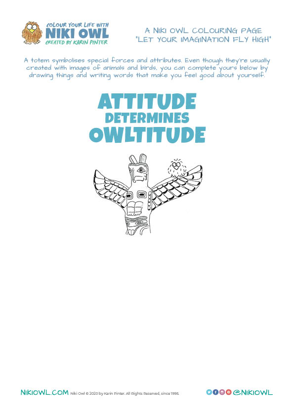 Attitude Determines Altitude Niki Owl colouring page